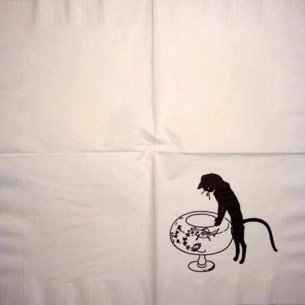 KAT-674 Cats - 3-ply (white/black) - CS